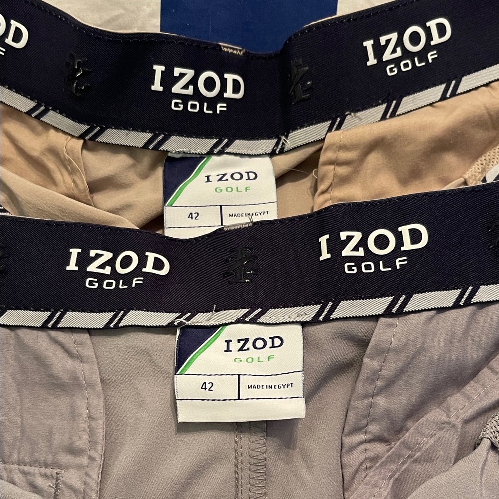 IZOD Golf Shorts Duo - Beige and Light Gray